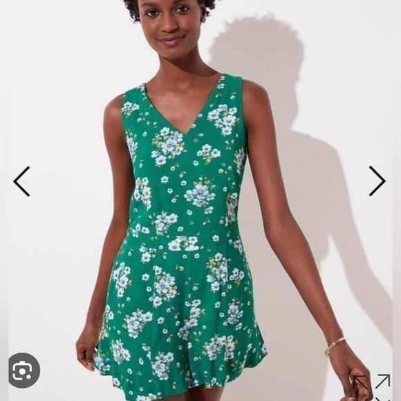LOFT Green Floral Romper - Picture 2 of 5